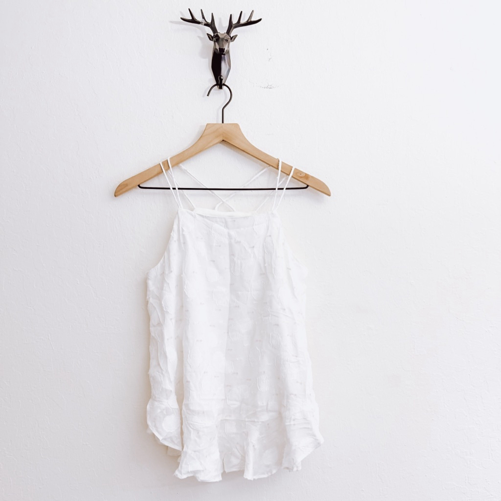 LOFT Women's White Textured Cami Top XS NWT